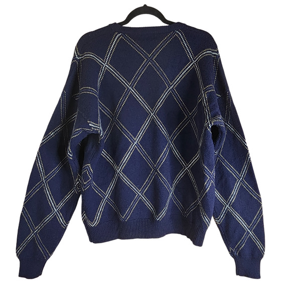 Byford London Mens Pullover Sweater Size XL Cashmere Wool Blend Blue Long Sleeve - Picture 2 of 7